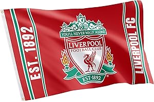 DESERT CACTUS Liverpool FC Flagge, Fußballclub, Premier League, 100 % Polyester, für drinnen und draußen, 91 x 152 cm (Flagge E)