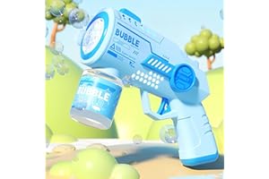AHYDFSR Seifenblasenpistole, Seifenblasenmaschine für Kinder, Bubble Guns, mit 100ML Seifenblasenlösung, Aufkleber, Blasenmaschine Blasenspielzeug Geschenk für Kinder/Geburtstag/Party, Bubble Gun Machine,Blue