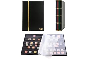 PROPHILA COLLECTION Album pour timbres, 16 pages, intérieur noir (couv. noir)