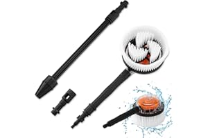 IDONG 2 in1 Set Dreckfräser und Rotierende Waschbürste für Hochdruckreiniger Kärcher K2-K7, Dreckfräser Rotordüse Zubehör, Bürstenaufsatz Effiziente Dekontamination und Handbetrieben spritzwassergeschützt