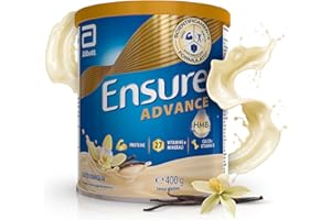 Ensure Advance Integratore Alimentare Proteico in Polvere, con 27 Vitamine e Minerali, Integratore Alimentare con Proteine, Calcio e HMB, Confezione 400g, Gusto Vaniglia