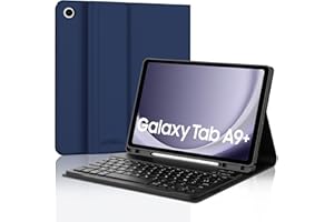 JADEMALL Coque Clavier pour Samsung Galaxy Tab A9+/A9 Plus 11", AZERTY Clavier pour Tab A9+/A9 Plus 11" 2023, Bluetooth Magnétique Détachable Clavier pour Samsung Tablet A9+/A9 Plus SM-X210/X216/X218, Bleu