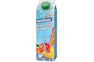 ‎DURSTLÖSCHER Durstlöscher Eistee Pfirsich, Familienpackung 16 x 1 l: Erfrischungsgetränk mit Tee-Extrakt & Pfirsichgeschmack, Pfandfrei, Vegan, Ohne Kohlensäure, Großpackung Wiederverschließbar, Ideal für Zuhause