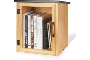 Exttlliy Outdoor Library Outdoor Book Box Storage Small Wooden Cabinet Little Literature Box for Neighborhoods Community and Schools Sharing Books, Flyers, Newspapers, Food and Art (A)