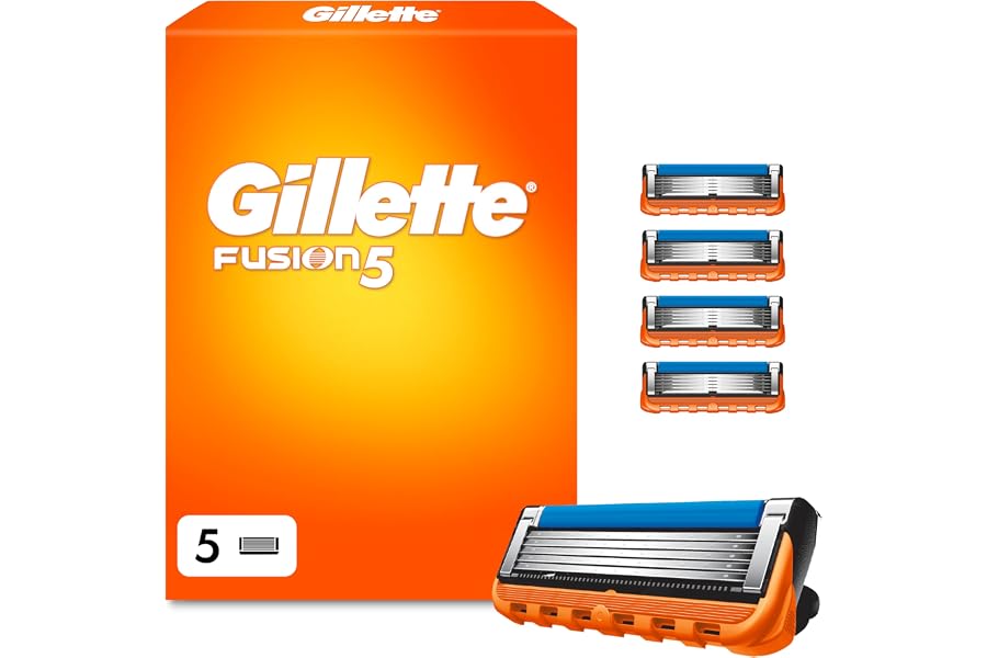 Gillette Fusion 5 Cuchillas de Afeitar Hombre, Paquete de 5 Cuchillas de Recambio (el embalaje puede variar) | Recambios para