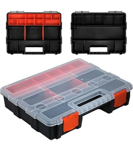 ZIJANG Schrauben Sortierbox 34 Fächer - Mit Abnehmbaren Trennwänden & Tragegriff