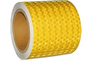 XFXIA Nastro Catarifrangente Adesivo Giallo 10cm*10m Nastro Riflettente Adesivo Stradale Promemoria Di Sicurezza Ad Alta Visibilità Per Auto Moto Bicicletta Attività Notturna