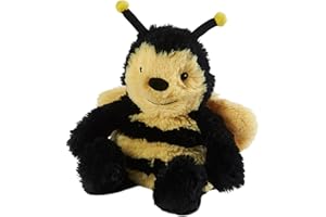 Warmies Peluche a forma di calabrone per microonde, orsacchiotto ponderato leggermente profumato con lavanda francese, cuscino termico completamente riscaldabile, misura junior, sollievo dal caldo o