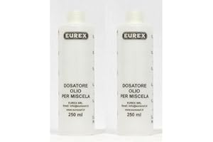 EUREX N. 2 Misurini Dosatori olio per miscela 250 ml con tappo, scala graduata e percentuali 2-4% 2,5-5% 3-6%