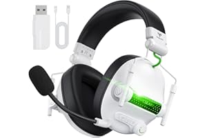 WESEARY WG2 Bluetooth Kopfhörer, 2,4G Wireless Gaming Headset mit Mikrofon für PS4, PC, Switch, Mac, Faltbarer 7.1 Surround Sound Noise Cancelling mit LED Licht, Über 50 Stunden Akkulaufzeit