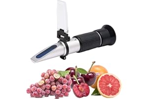 Beslands Refractómetro Brix 0-40% Alcohol 0-25% Alcohol de Vino ATC Refractómetro portátil para Vino, Cerveza, Fruta, Vino, refractómetro de Alcohol