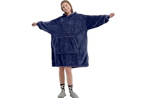FELOVE es una Sudadera con Capucha y Mangas con un Bolsillo Grande, Que es una Manta portátil Ultra Suave y cómoda para Adultos, y Que es cálida y Tiene una Talla única.