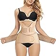 Gotoly 3 in 1 Belly Band Tummy Control Girdle Body Shaper (Beige, S)