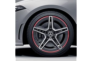 DualColorStampe Pegatinas tiras de llantas compatibles con Mercedes-Benz AMG llantas de aleación de 18 pulgadas, llantas de llantas, pegatinas de coche deportivo, cód. 0338 (rojo fluorescente)