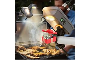 BOLYCEN Solar/USB-C Rechargeable Grill Light for Blackstone Weber Grills, LED Work Light Tool Gifts for Men Him Dad, 360° Rotation Auto On/Off Heat-Resistant Grill Lights for Outdoor Grill BBQ Accessories