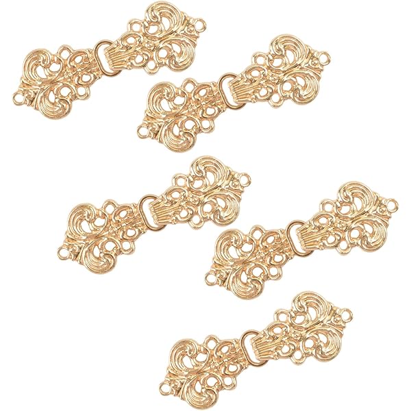 Bezelry 4 Pairs Filigree Trivet Cape Or Cloak Clasp Fasteners. 64mm X 29mm Fastened. Sew On Hooks And Eyes Cardigan Clip (Antique Copper