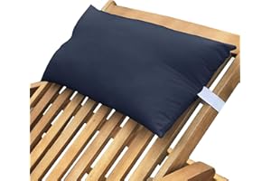 Lancashire Bedding Sun Lounger Head Pillow - Garden Patio Sunbed Deckchair, Hollow-fibre Filling, Machine Washable - NO CHAIR INCLUDED - Navy Blue (1 Pack)