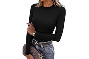 Totatuit sous Vetement Thermique Femme Haut Chaud Manches Longues col Rond/Montant Leger Confortable sous Pull t Shirt Hiver