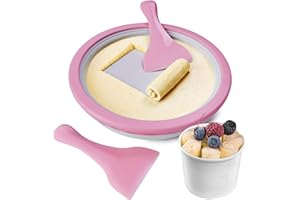 MONSTERZEUG Macchina per Gelato, Rolled Ice Cream Maker, Gelatiera Manuale, Set da Cucina, Piastra Refrigerante Istantanea, Porzionatore Professionale