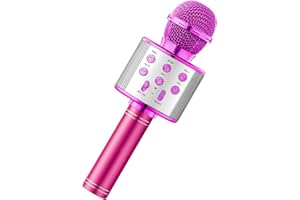 Warmiehomy Kids Microphone Portable Karaoke Birthday Gifts for 4 5 6 Year Old Girl Bluetooth Microphone Toy Home KTV Singing for Age 3-12 Children Presents, Purple