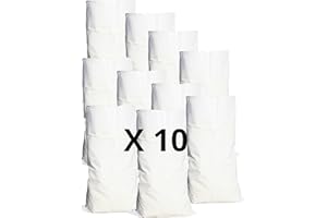 Gecosac - 10 Sacs à Gravat 55 x 95 cm 55Kg, Toile Tissée Polypropylène Résistant, Sac de Chantier, Déchets Jardin, Sable, Réutilisable
