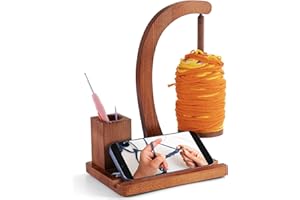 Ideal Swan Yarn Holder Magnetic – Wooden Yarn Holder for Crochet with Phone Stand, Wool Holder Rotating, Yarn Spinner Knitting Wool Holders, Yarn Ball Dispenser Organizer when Crocheting and Knitting