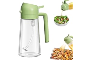 EULERYOO Spruzzino Olio per Friggitrice Aria 2 in 1, Spruzzatore Olio per Friggitrice ad Aria 470ml, bottiglia d'olio e spruzzatore, Nebulizzatore Olio, Spray per Olio da Cucina, Vaporizzatore Olio Cucinare