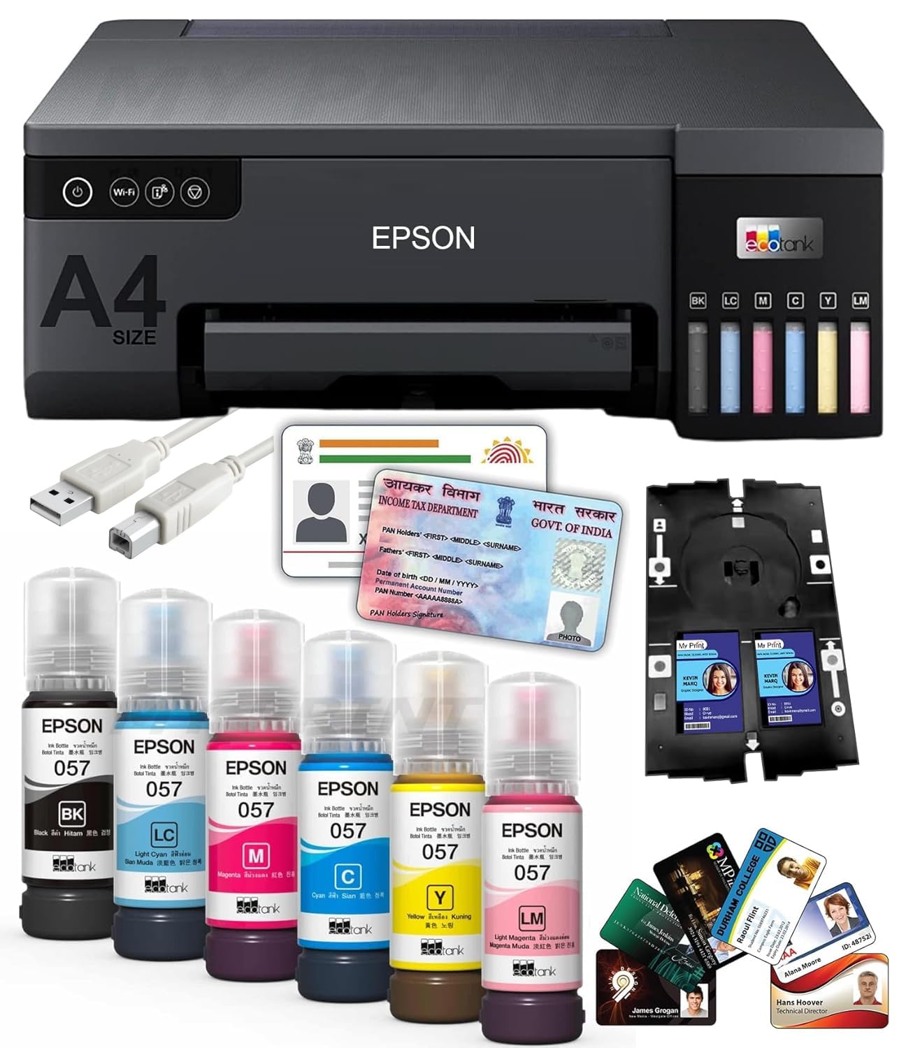 MY PRINT Ecotank L8050|A4 Size 6 Color Wireless Colour Home Inkjet Printers| 3D Printer|(With Epson Ink)|Pvc Card Print|2023 Model|With Usb Cable Extra, Multicolor