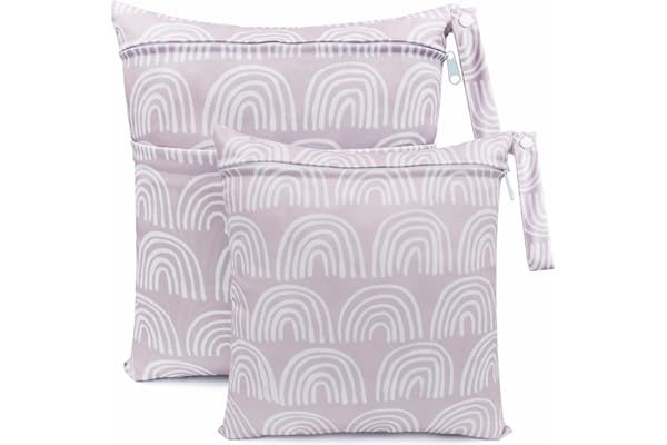 FenFang Sac à Couches, Sac Couches Lavables, 2 PCS Wetbag à Fermeture Eclair Etanche Réutilisable Double Fermeture Sachet à Langer pour Bébé Plage Piscine Garderie Eclair (Gris)