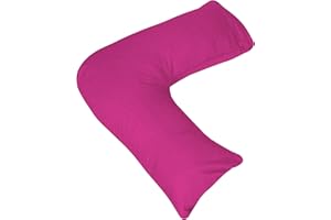 AmigoZone Orthopaedic-Luxury V Shaped Pillow Nursing, Pregnency, Back Support With Free Pillow Case (Fuscia)