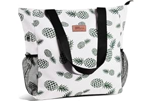 HOMESPON Große Wasserdichte Strandtasche mit Reißverschluss und Taschen für Damen