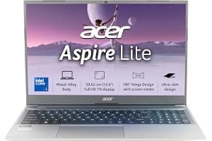 Acer Aspire Lite Intel Core 3-100U Processor, Office 2024 + M365 Basic, 8GB RAM/512GB SSD, 15.6"/39.62 cm, FHD IPS Display,Win 11 Home, Steel Grey, 1.59Kg, AL15-53, Thin and Light Laptop