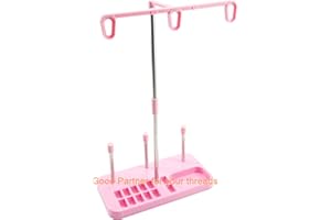 New brothread Peso Ligero Soporte de bobina de hilo de bordar - 3 Carretes de Hilo Soporte para máquinas de bordar, coser, acolchar y serger - Cuatro colores para la selección - Rosa