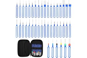 Tibapla 41 Piezas Juego de Herramientas de Extracción de Terminales Kit de Herramienta de Desbloqueo de Coche con Funda Protectora Conector de Cable de Herramientas Extractor de Pin para Coches