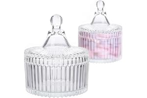 Cisolen 2 Piezas Vintage Tarro De Cristal Tarros De Caramelo Con Tapa Tarro De Caramelo Contenedor Tarro De Cristal Tarros De Almacenamiento Para Caramelos Chocolate Frijoles Galletas