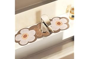 QOSNEOUN Fantasy Style Faucet Draining Mat, Wasserhahn-Abtropfmatte im Fantasy-Stil, Absorbant Faucet Mat for Kitchen Sink, Floral Sink Faucet Mat, Diatom Mud Kitchen Faucet Mat Sink Splash Guard (11)