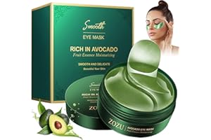 VIEXPAND 60 pezzi Maschera per Gli Occhi,Maschera per Gli Occhi di Acido Ialuronico Idratante,Avocado Patch Occhiaie, Rimuovi Borse e Gonfiore,Pelle Lenitiva Ed è Facile da Usare