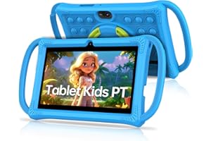PRITOM Kids Tablets 7 inch, 32 GB,Perfect Size for Toddler Tablet with Un-Zipped Case, WiFi, Dual Camera, Education, Games, Children Tablet with Kids Software Pre-Installed, Parental Control (Blue)