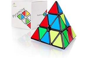 CUBIDI® Pyraminx Cube Triangle Magique - Pyramide Casse tête Adulte et Enfants - avec Autocollant (Los Angeles)