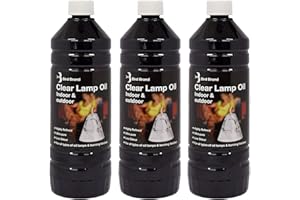 Bird Brand Clear Lamp Oil for Indoor & Outdoor Use, Smokeless Fuel, 3 x 1 Litre