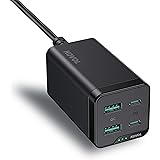 65W USB C Charger, KOVOL 4-Port USB C Charging Station PD PPS GaN III Fast Wall Charger for iPhone, iPad Pro, MacBook Pro/Air