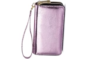 HAWEE Lunga Clutch Portafoglio Donna Doppia Cerniera Portamonete Borsa per Cellulare Pochette da Polso con Slot per Schede Multiple per Banconote Moneta Contanti Fattura