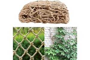 NEW-YIJUNSHUN Plant Support Netting,Climbing Plants Vegetables Runner Bean Sweet Peas, Garden Trelli Climbing Plant Natural Netting with Jute Twine for Attaching Or Climbing Plants (Nature, 1x5M)