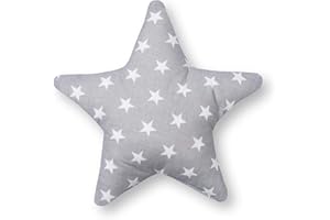 Amilian® Coussin décoratif en forme d'étoile - Environ 28 cm - Décoration pour chambre d'enfant - Coussin en peluche avec rembourrage - Pour chambre à coucher, chambre de bébé, lit d'enfant, fille et