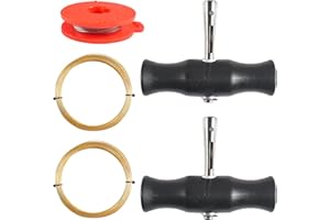 FSSPLJHYJ 6Pcs Auto Strumento per Rimozione Parabrezza Kit Strumenti per rimozione Parabrezza 2 Manici 4 Bobine Filo Acciaio Strumento per Auto Parabrezza