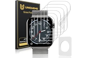 UniqueMe 6 Pièces Protection écran Compatible avec Apple Watch Series 7/8/9 45 mm Film, Installation Facile, Film Flexible, Soft HD TPU