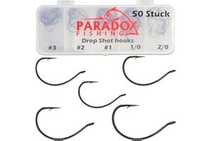 ‎PARADOX FISHING Paradox Fishing Dropshot Haken 50 Stück I je 10x Set #3-2/0 I Drop Shot Haken Dropshot Blei Montage