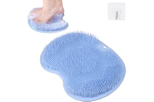 ACWOO Cepillo Masajeador de Pies y Espalda de Silicona para Ducha, Almohadilla de Lavado con Ventosas Antideslizantes. Limpia, Exfolia y Masajea