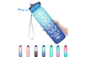 MEITAGIE 1 litre Motivational Fitness Sport Water Bottle with Straw & Time Maker, Leak-proof, BPA-free, Tritan, Toxin Free Plastic Drink Bottle Design for Girls, Boy, Cycling, School & Office