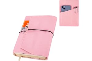 WEESTAAMO Leinwand buchumschlag,Einstellbare Buchabdeckung für Hardcover, weiche Buchumschläge, Waschbare Buch Protector Buch Cover für Taschenbuch Romane,Geschenke für Buchliebhaber (Pink, 8.5X4.25 Zoll)